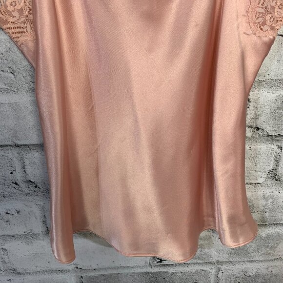 Vintage Pink Satin Lace Square Neck Crop Lingerie Top Camisole - Picture 3 of 9